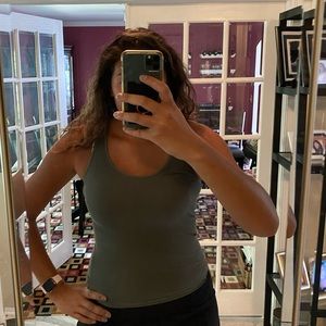 olive ribbed tank top